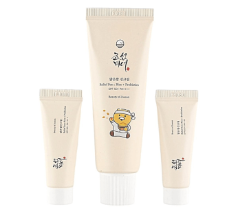 Beauty of Joseon Rice + Probiotics Sunscreen SPF50+ PA++++, Choonsik Limited Edition Set, 1.7 fl oz + 0.3 fl oz x 2 – Gentle Skincare