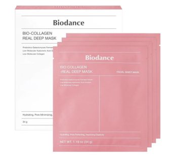 BIODANCE Bio-Collagen Real Deep Mask, Hydrating, Pore Minimizing, Firming, 1.19 oz.*4pcs Overnight Mask