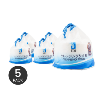 ITO Facial Cotton Cleansing Towel, 8.82 oz *5bags【Value Pack】