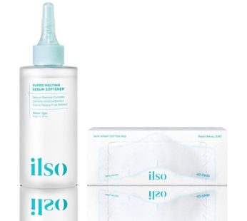 ILSO Super Melting Sebum Softener, 5.07 fl oz. + Skin Wrap Cotton Pad, 40pads(108*1.57 inch)