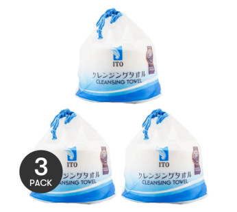 ITO Facial Cotton Cleansing Towel, 8.82 oz x 3